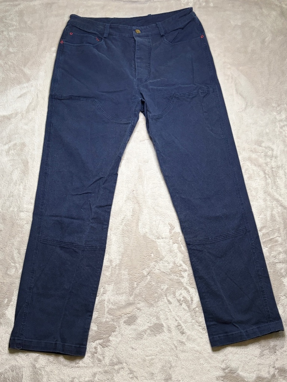Manana Surfing Co Double‎ Knee Pants Womens L Blue Workwear Stretch Button Fly